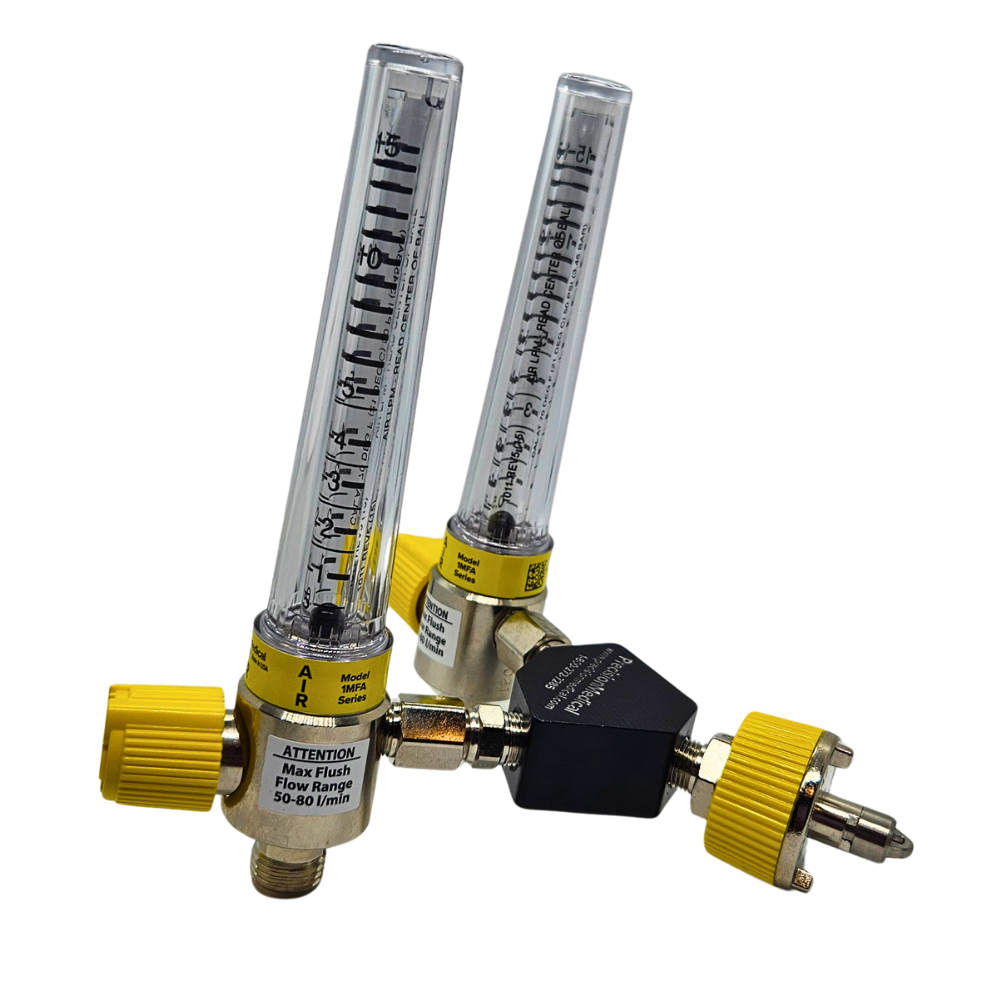 Precision Medical Air Flowmeter Y Block Assembly