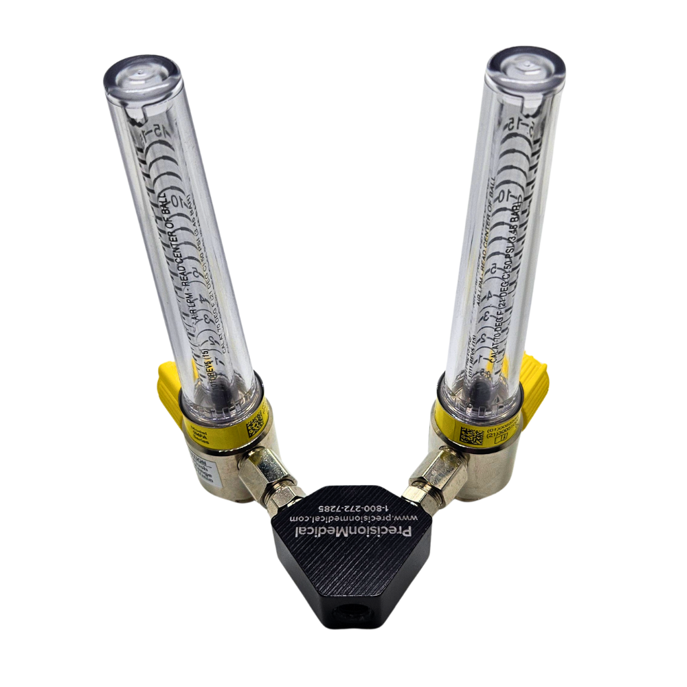 Precision Medical Air Flowmeter Y Block Assembly