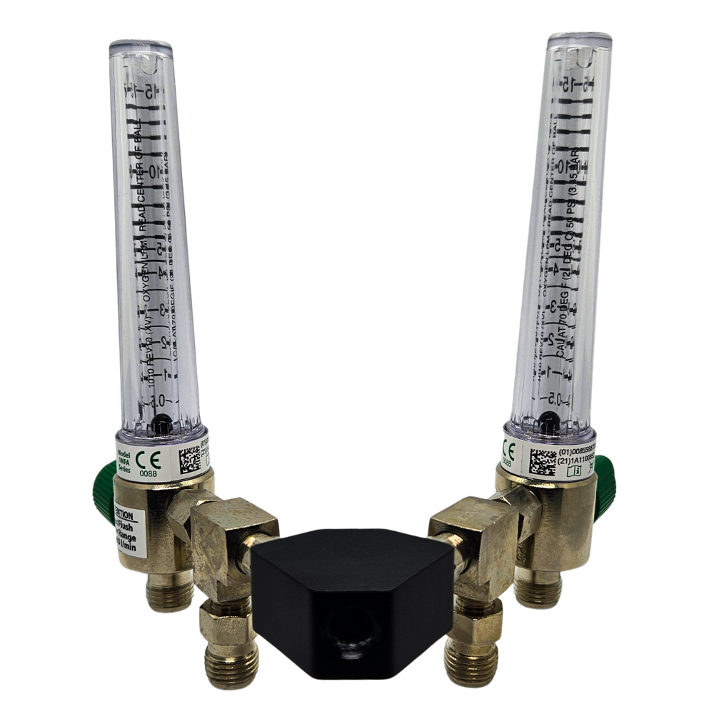Precision Medical Oxygen Flowmeter Y Block Assembly
