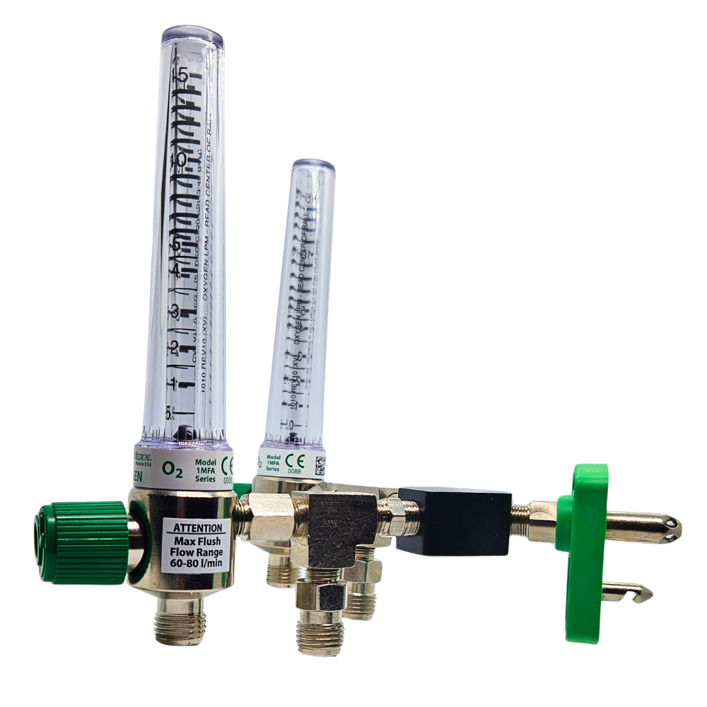 Precision Medical Oxygen Flowmeter Y Block Assembly