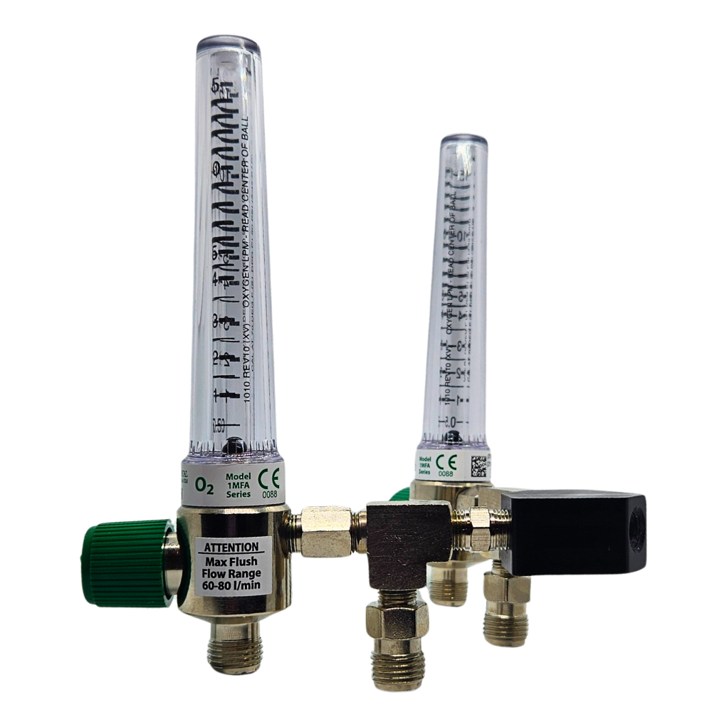 Precision Medical Oxygen Flowmeter Y Block Assembly